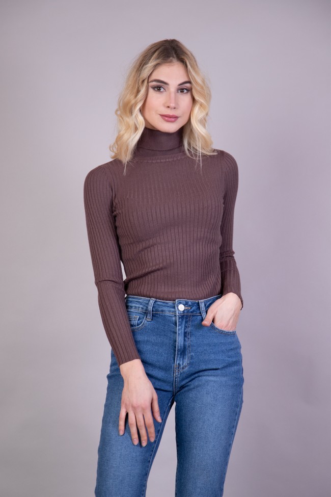 Maglia dolcevita doppio filo cashmere donna jeans