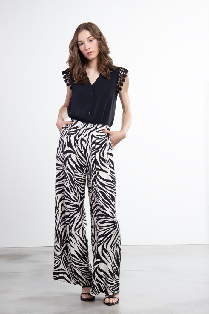 Pantalone ampio zebrato