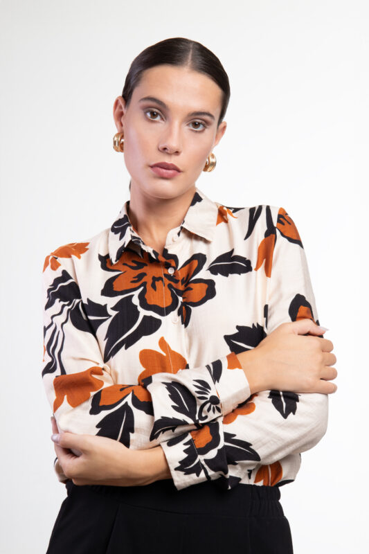 Camicia con motivo a fiori