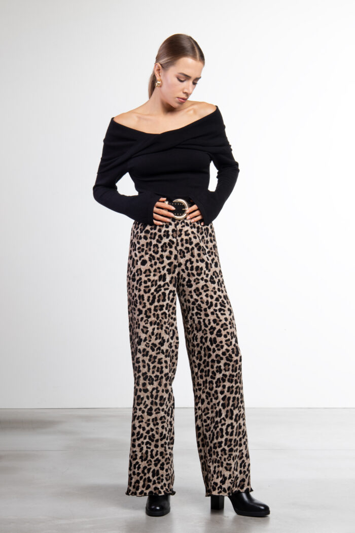 Pantalone lungo leopardato