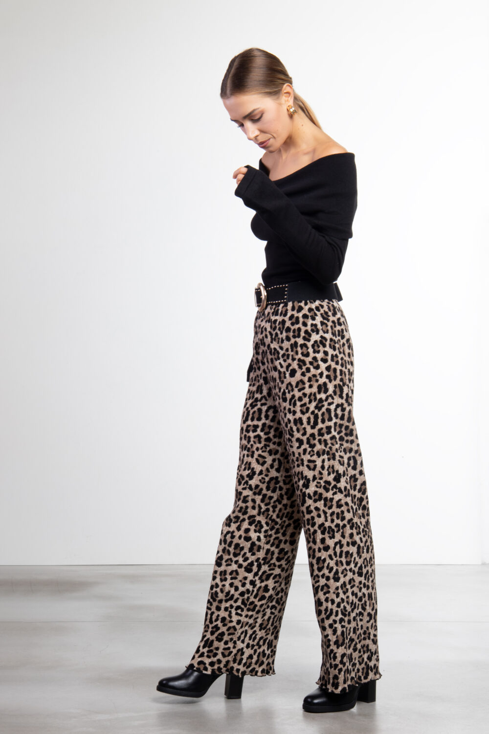 Pantalone lungo leopardato