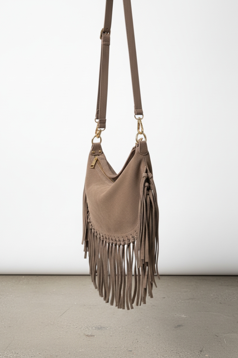 BOR-B040925GA-TAUPE-20251015092956 Borsa in pelle scamosciata con frange