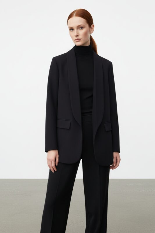 Giacca stile blazer con collo smoking