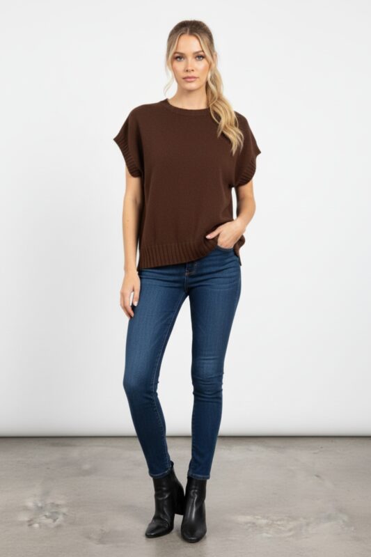 Maglia morbida con manica smanicata