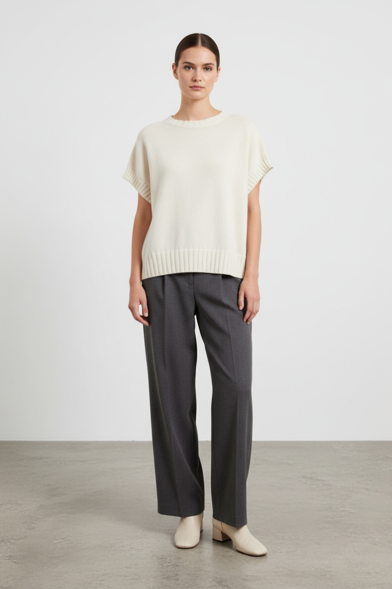 MAG-B8095A-PANNA-20251005214847 Maglia morbida con manica smanicata