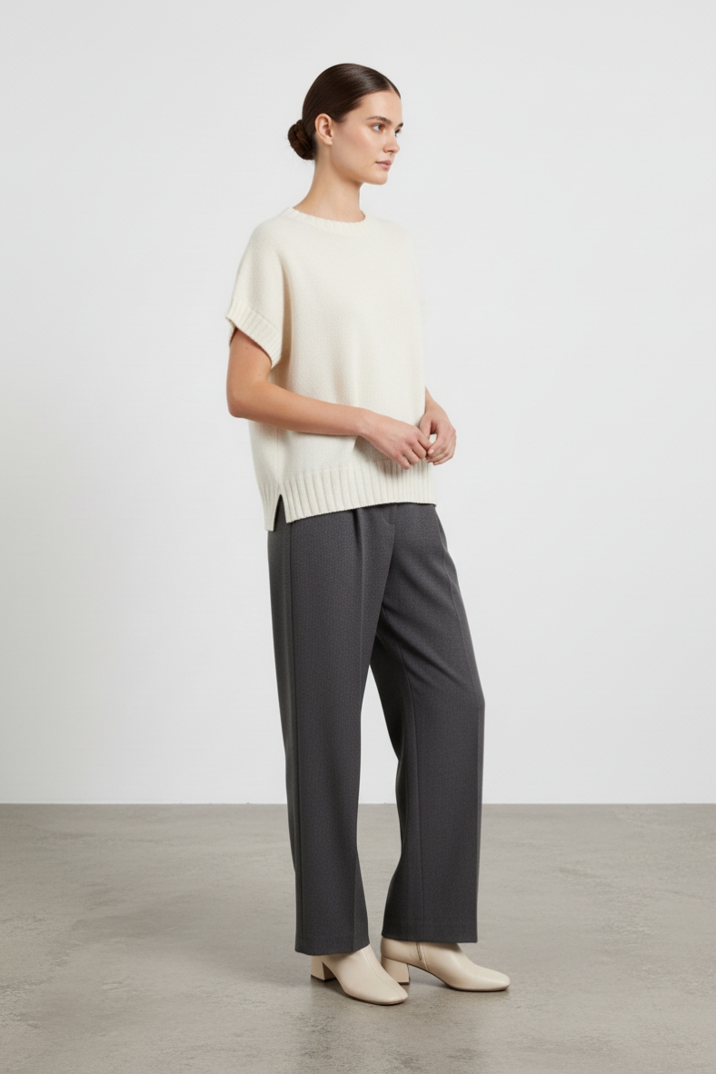 MAG-B8095A-PANNA-20251005214937 Maglia morbida con manica smanicata