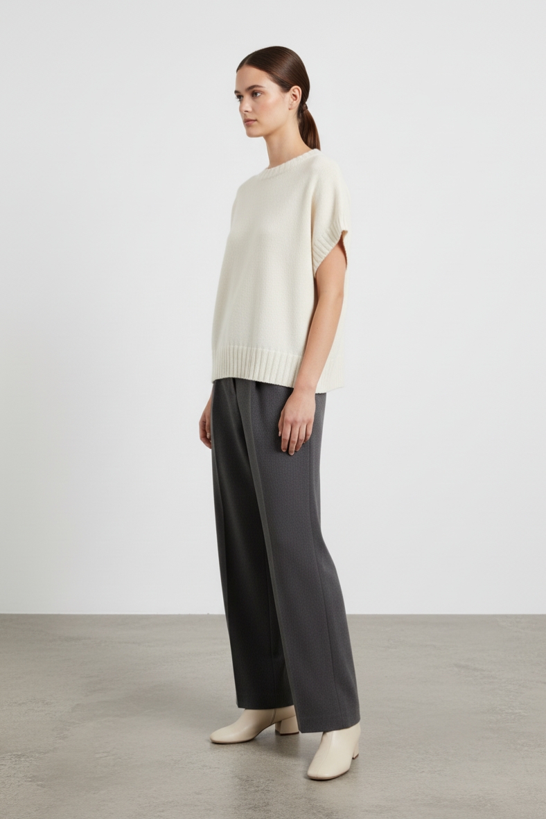 MAG-B8095A-PANNA-20251005214957 Maglia morbida con manica smanicata