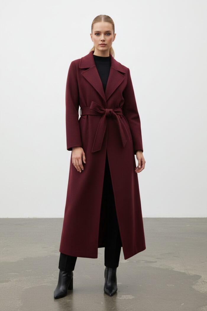 Cappotto lungo con cintura